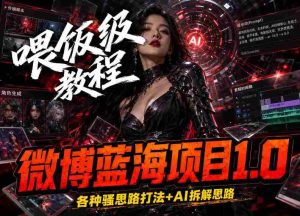 微博蓝海项目1.0_各种Sao操作整理+AI引流拆解，喂饭级教学-湘创网