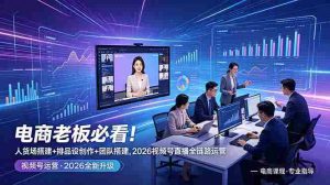(18845期)电商老板必看!人货场搭建+排品设计+素材创作+团队搭建,2026视频号直播全链路运营-湘创网