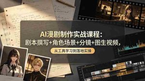 (19020期)AI漫剧制作实战课程:剧本撰写+角色场景+分镜+图生视频,从工具学习到落地实操-湘创网