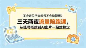 （18699期）不会定位不会起号不会做视频？三天两夜流量陪跑课，从账号搭建到AI出片一站式搞定-湘创网