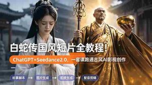 (18737期)白蛇传-国风短片全教程!ChatGPT+Seedance2.0,一套课跑通古风AI影视创作-湘创网