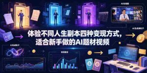 体验不同人生副本四种变现方式，适合新手做的AI题材视频-湘创网