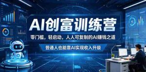 AI创富训练营,零门槛,轻启动,人人可复制的AI賺钱之道,普通人也能靠AI实现收入升级-湘创网