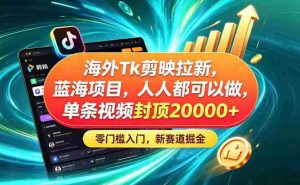 海外TK剪映拉新蓝海赛道!零门槛普通人可上手,单条视频收益上限2W+-湘创网