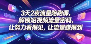 3天2夜流量陪跑课，解锁短视频流量密码，让努力看得见，让流量賺得到-湘创网